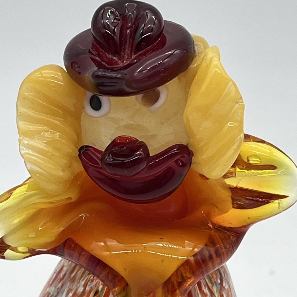 Murano Art Glass Clown Figurine Italy Hand Blown Multicolor Vintage Decor 6.5" - Picture 3 of 8